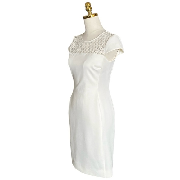 ANTONIO MELANI Elegant White Dress with Lace Detail Office/Formal Dress Size 4 - Picture 4 of 8